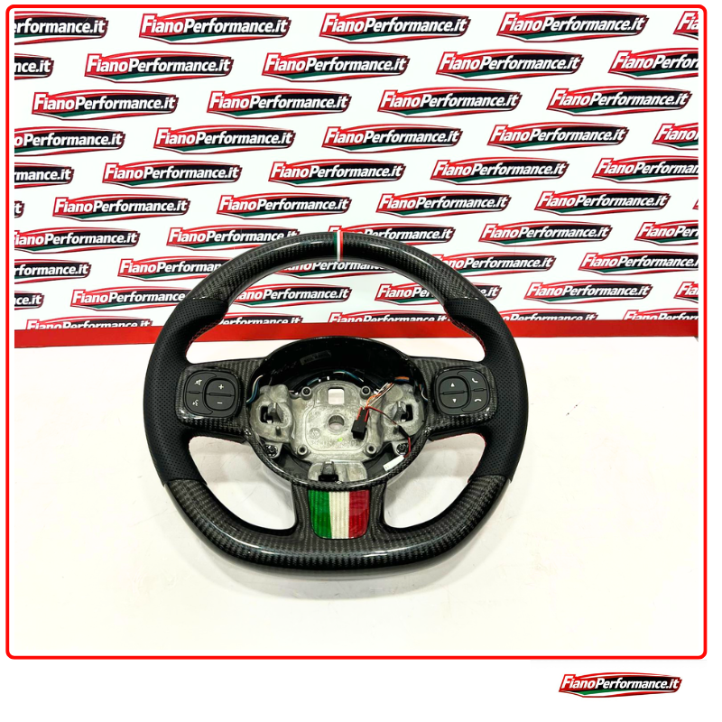 Volante in Carbonio 500 Abarth RESTYLING 2016-2024 NO LED con bandiera centrale
