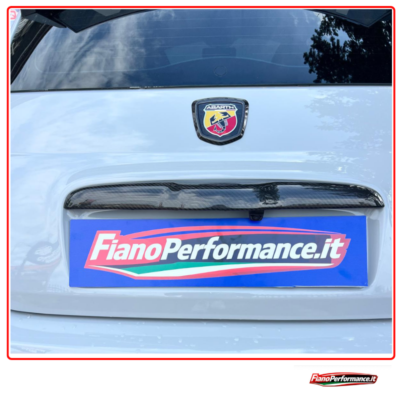 Cover logo Posteriore in Carbonio per Abarth 500-595-695