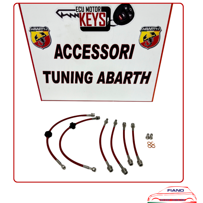 Kit tubi in treccia per Abarth 500/595/695 per impianto frenante BREMBO